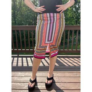 🌼5for$25🌼 Geometric Bisou Bisou Michele Bohbot pencil Skirt. Size Large.